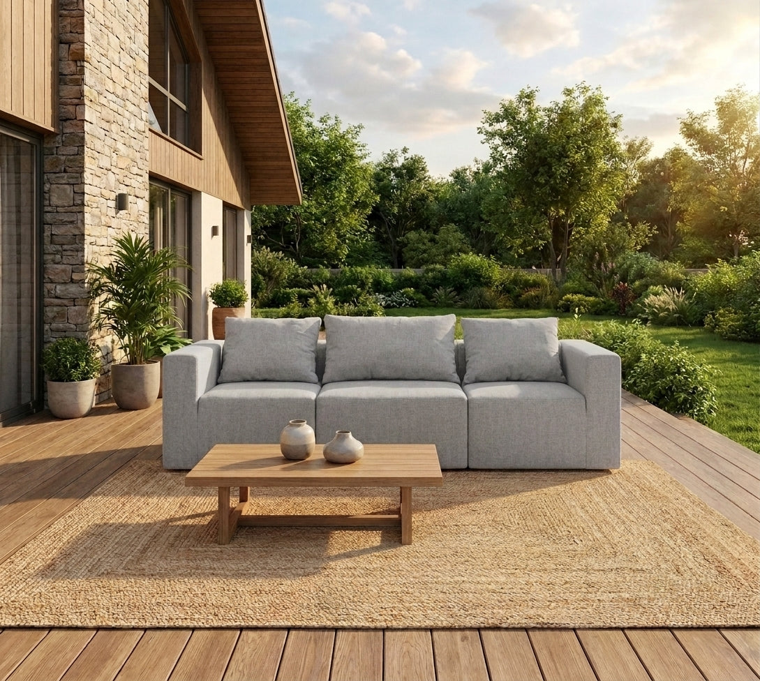 Sala California Exterior – Sofá Modular de Espuma para Terraza o Patio | Tela Mykonos