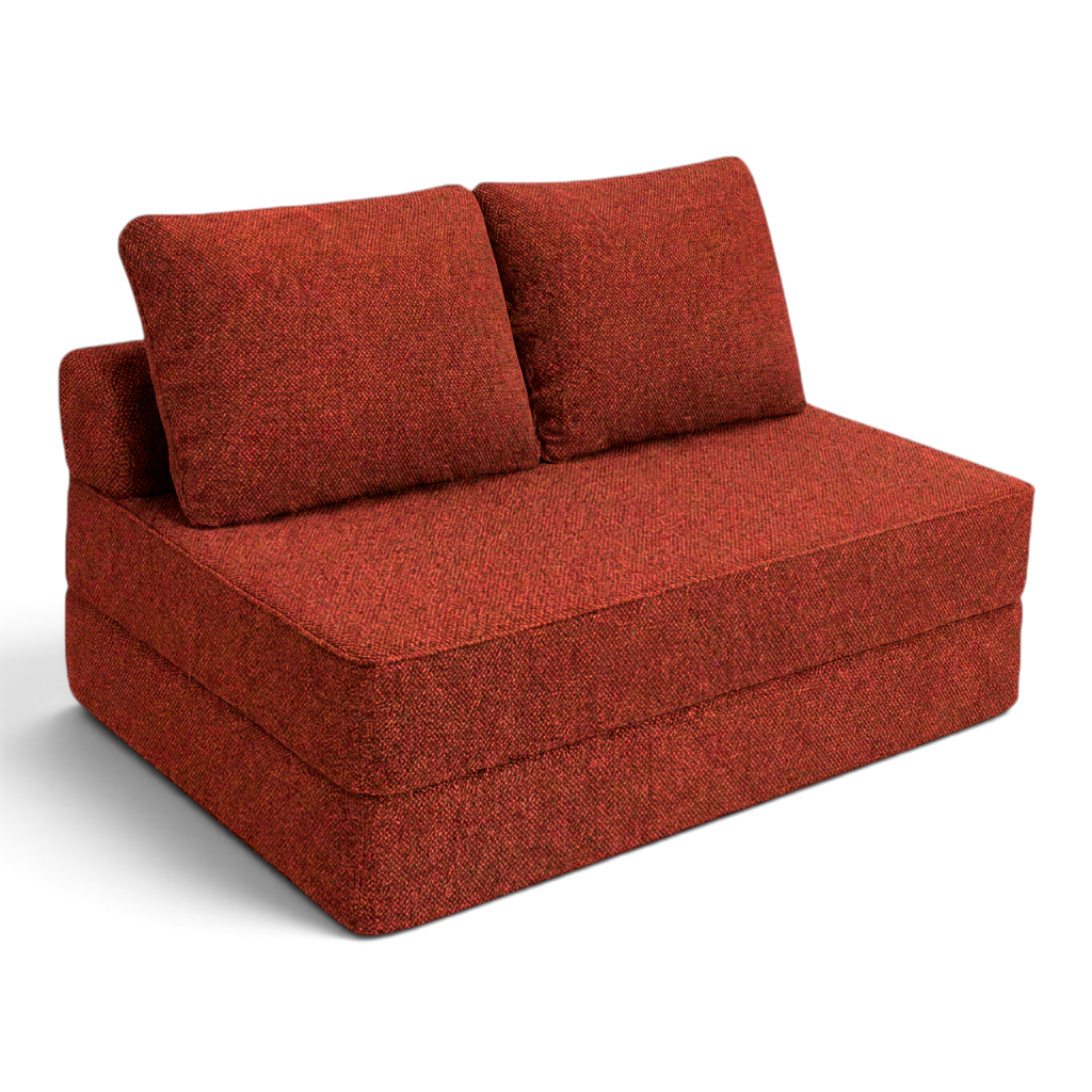 Sofá cama matrimonial Naap Concept de espuma color rojo con diseño modular y ergonómico sin estructuras rígidas