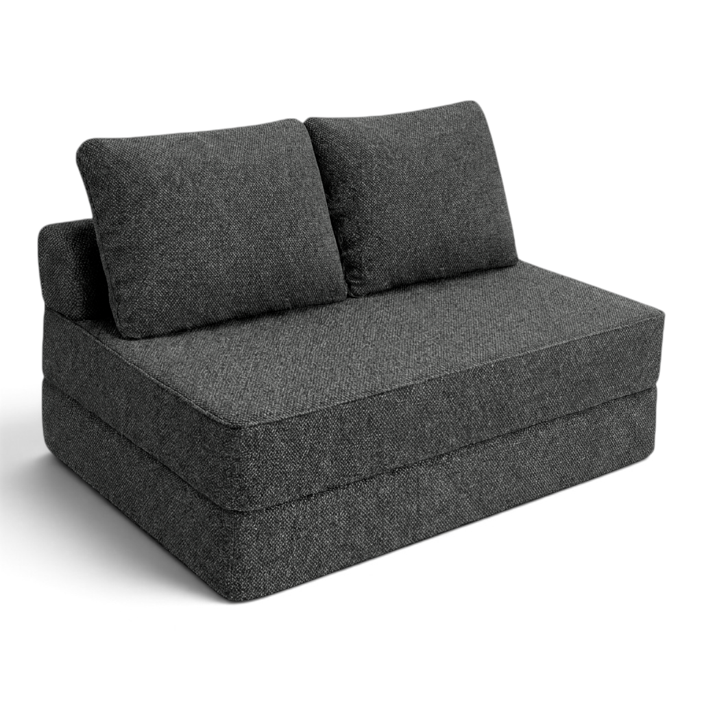 Sofá cama matrimonial Naap Concept de espuma gris oscuro con diseño modular sin estructuras rígidas