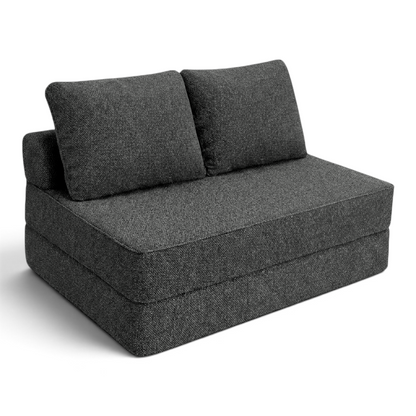 Sofá cama matrimonial Naap Concept de espuma gris oscuro con diseño modular sin estructuras rígidas