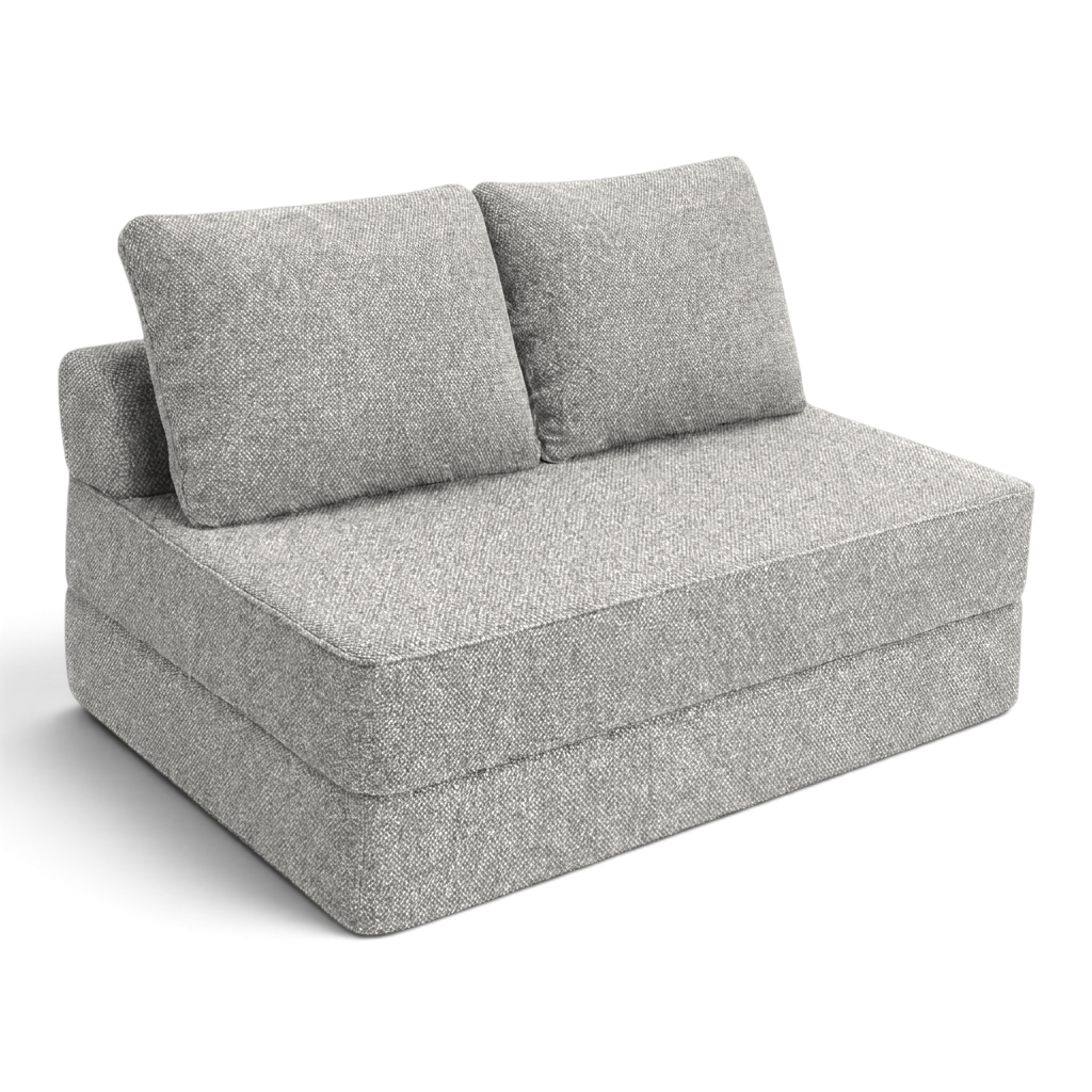 Sofá cama matrimonial Naap Concept de espuma gris, diseño modular sin estructuras rígidas y ergonómico.