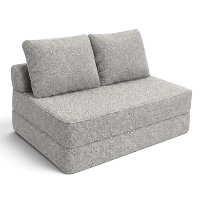 Sofá cama matrimonial Naap Concept de espuma gris, diseño modular sin estructuras rígidas y ergonómico.