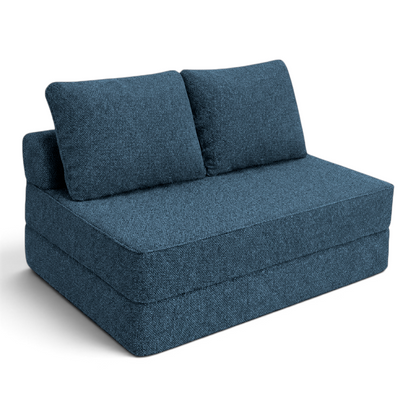 Sofá cama matrimonial Naap Concept de espuma color azul con diseño modular sin estructuras rígidas