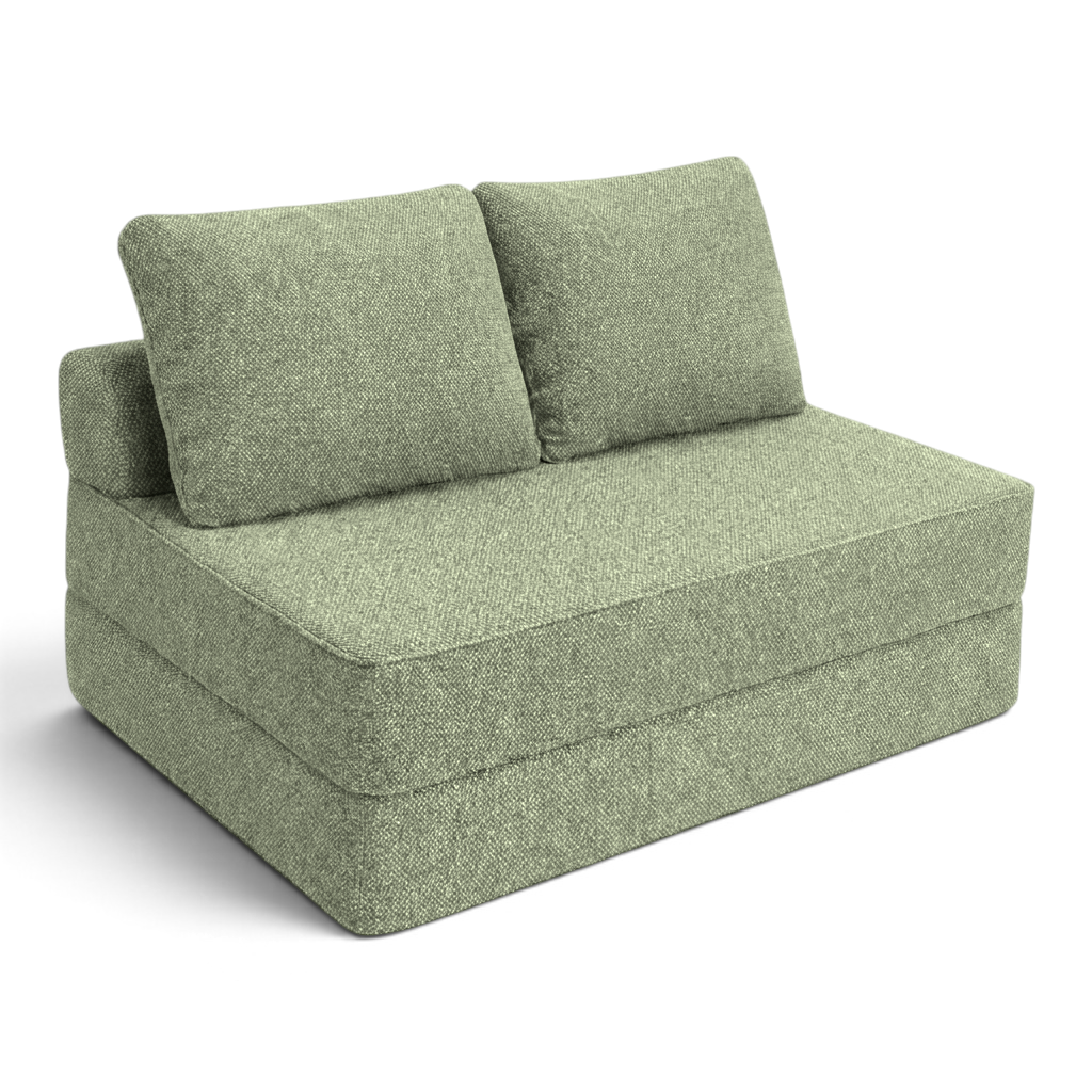 Sofá cama matrimonial Naap Concept de espuma color verde, diseño modular sin estructuras rígidas y ergonómico