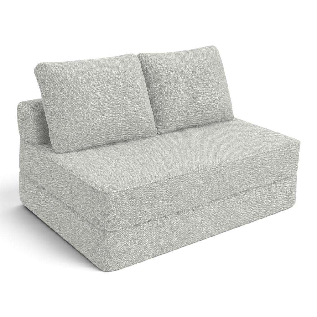 Sofá cama matrimonial Naap Concept de espuma gris, diseño modular sin estructuras rígidas para mayor comodidad.
