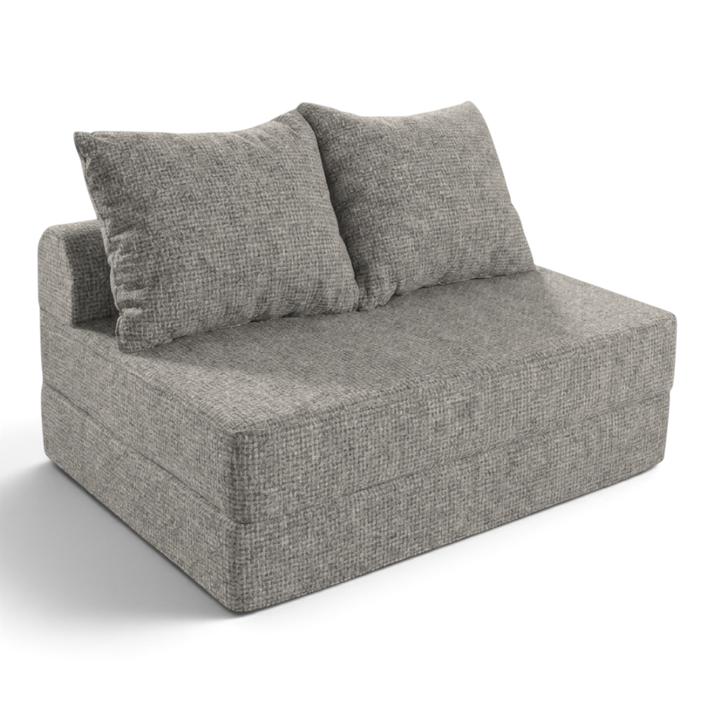Sofá cama matrimonial Naap Concept de espuma gris con diseño modular, ergonómico y sin estructuras rígidas.