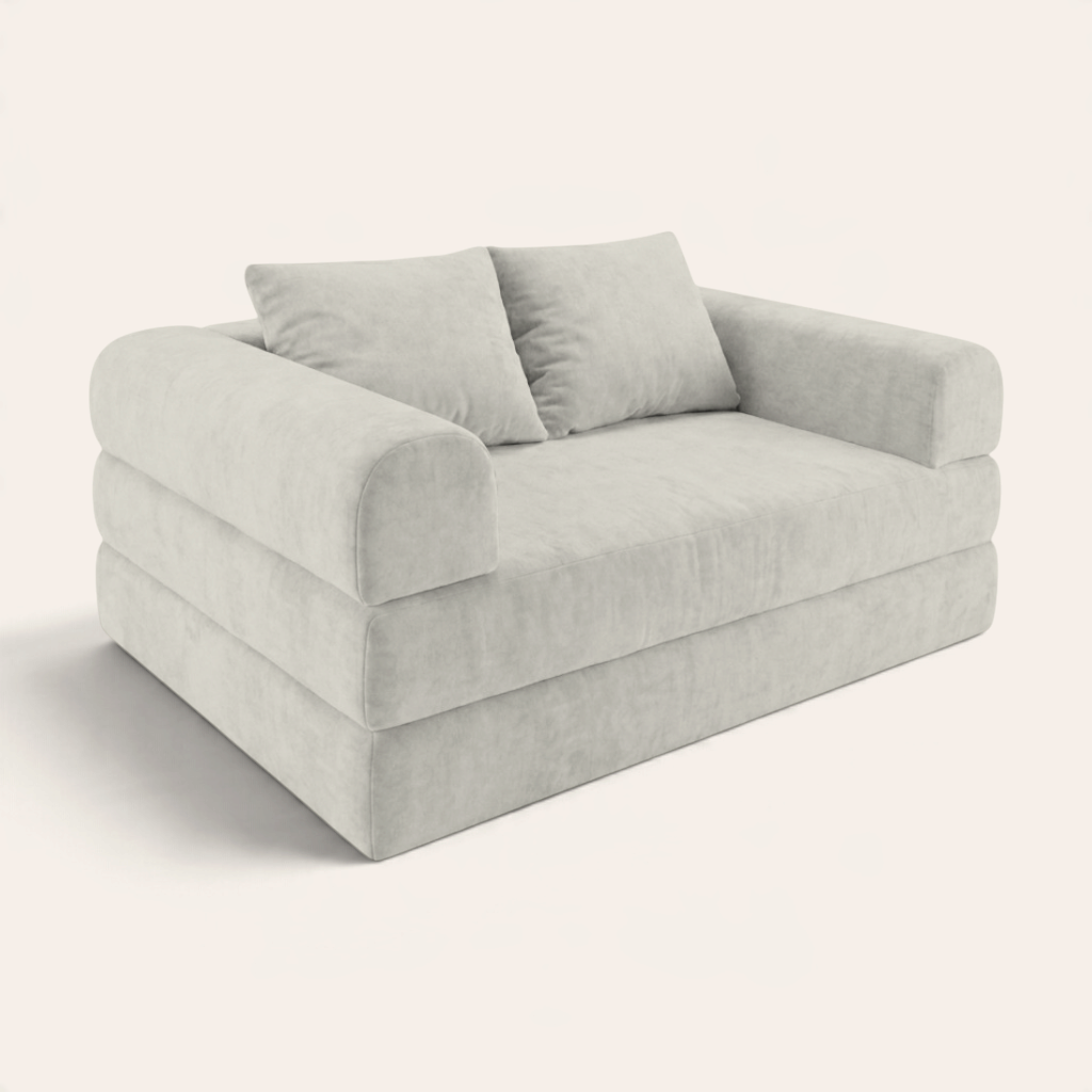 Sofá cama modular Naap Concept Teddy en color beige con diseño ergonómico de espuma de alta densidad