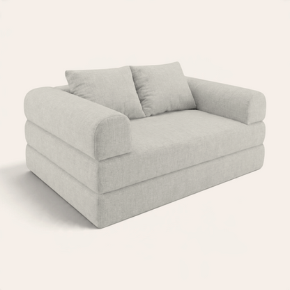Sofá cama modular Naap Concept Teddy en color beige, fabricado en espuma de alta densidad con diseño ergonómico.