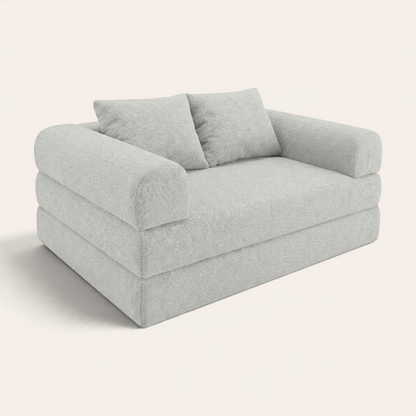 Sofá cama modular Naap Concept Teddy en color gris claro con diseño ergonómico de espuma de alta densidad